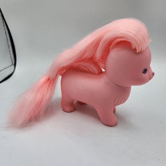 Vintage 1986 TCFC Lady Lovely Locks Pixietails Pink Silky Pup Puppy Dog Doll - Picture 1 of 4